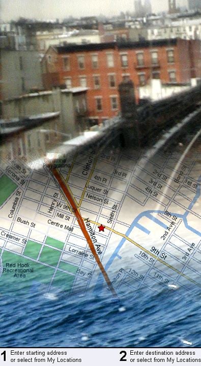 American fade, from subway window to the sea, via the map.