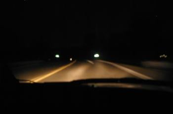 Night driving.