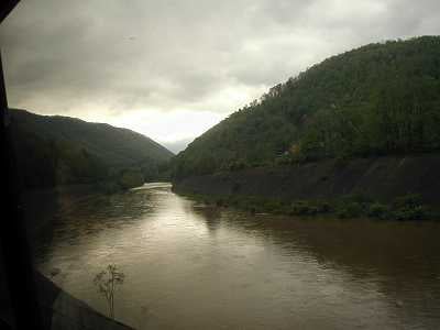 River and wooded hills, central Pennsylvania.