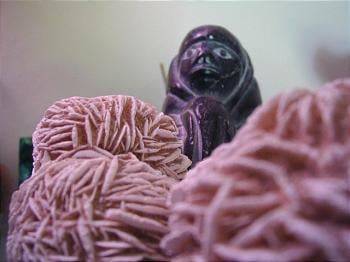 Eskimo sculpture and rock of some sort, collected by my grandfather.