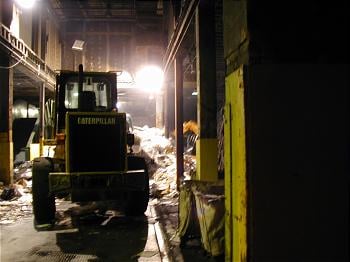 Recycling center, near the Manhattan Bridge, Brooklyn