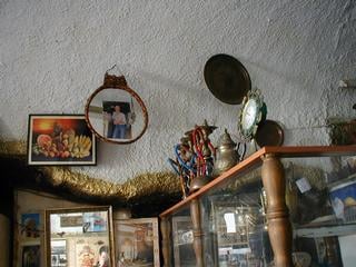 Coffee shop off the Bazaar. An old Palestinian man pulled us in and made us coffee, then tea. Another Palestinian came in four or five times and each time he entered the shop he yelled 'Bananas!'