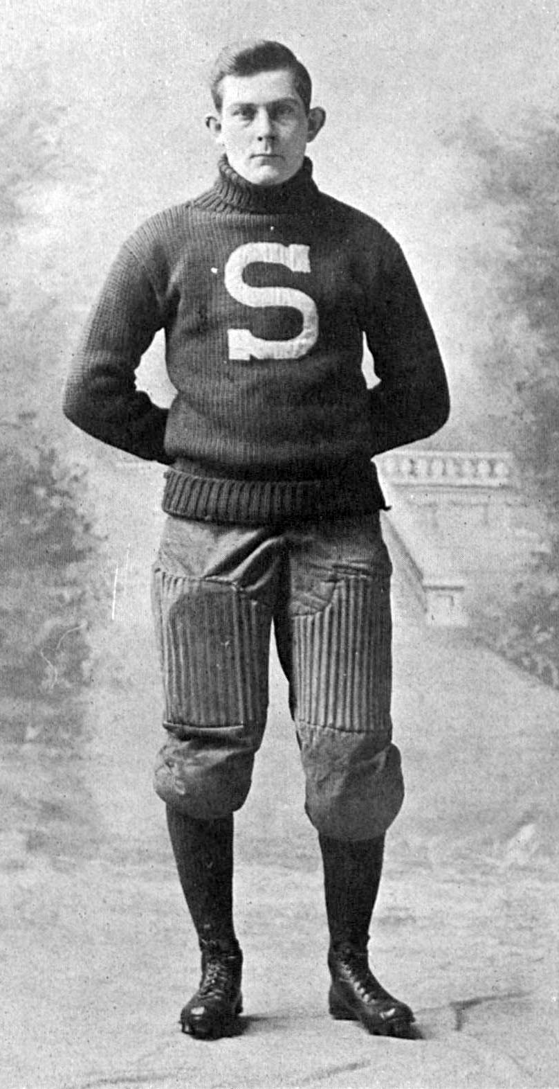 Harry Burns, State College Captain, 1908; from La Vie, the Penn State college yearbook