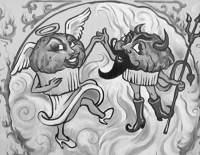 The muffins are angels; the muffins are devils.