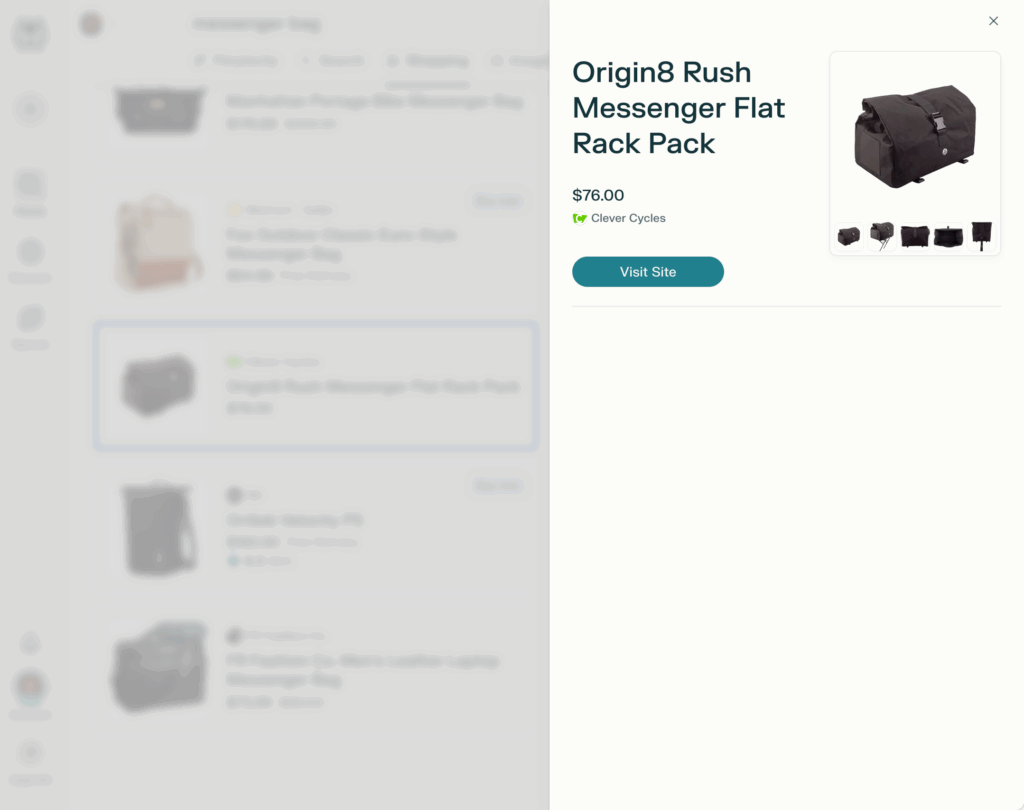 Screenshot of the model in Comet search.