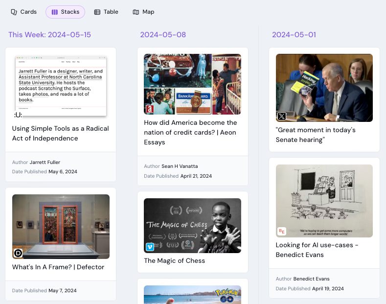 Screenshot of our newsletter board