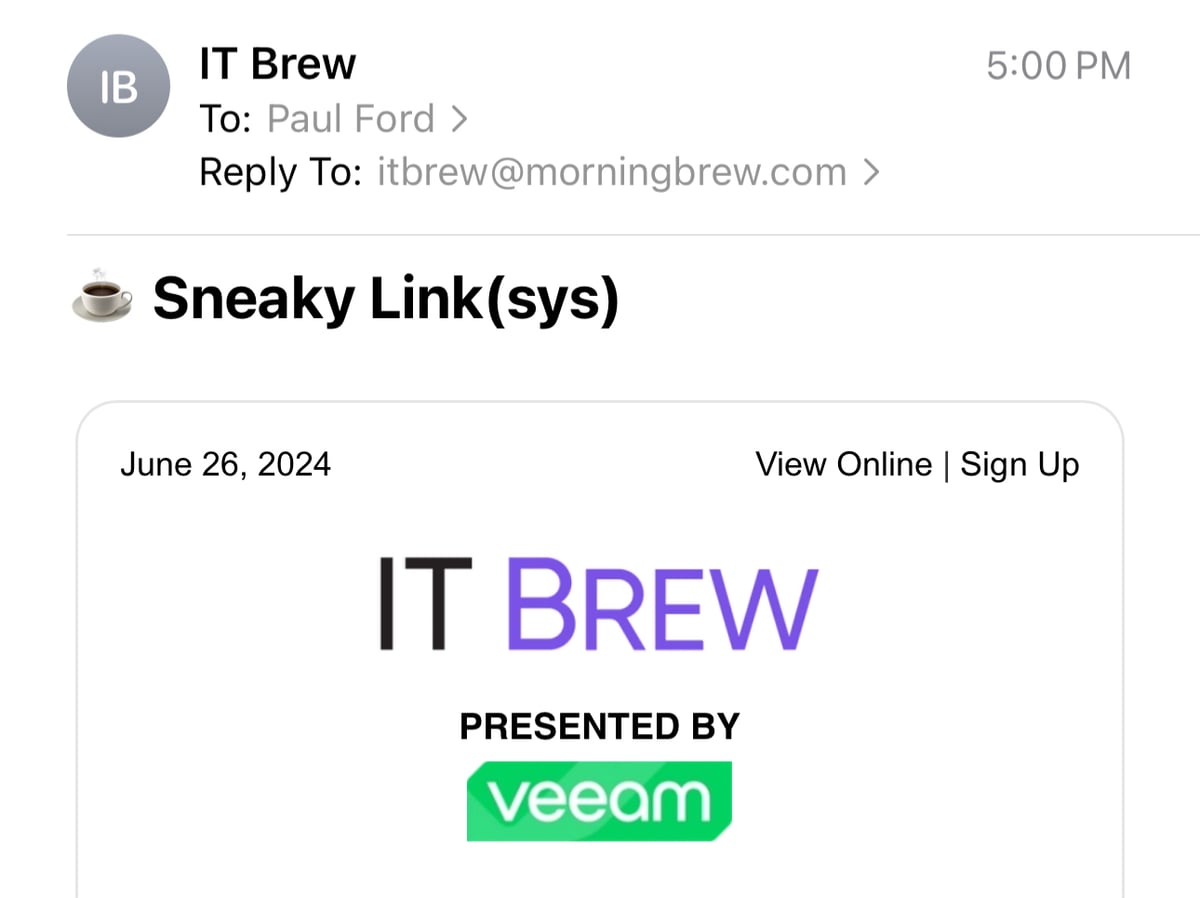 Subject: Sneaky Link(sys)